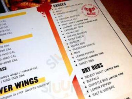 Buffalo Wild Wings menu