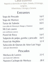Eutimio menu
