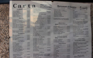 A Chabola Vigo menu