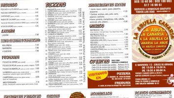 Pizzería La Abuela Canaria menu