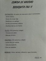 Bodeguita Fali Ii menu