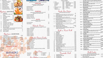 Hayashi Mayple Japanese menu