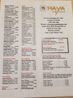 Maya Sushi Lounge menu