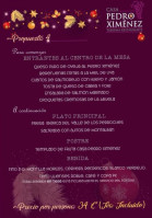 Casa Pedro Ximénez menu