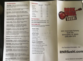 Rock 'n Roll Sushi Colonnade menu