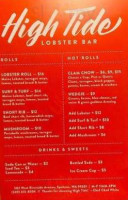 High Tide Lobster menu