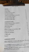 Willows En Las Arenas menu