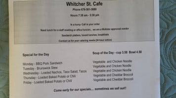Whitcher Street Cafe menu