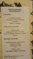 El Castillo menu