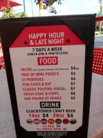 Clock Tower Brew Pub menu