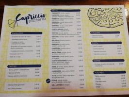 Pizzeria Capriccio menu