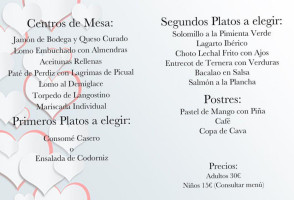 Hostal Solera menu