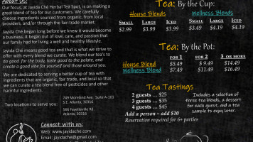 Jayida Ché Herbal Tea Spot menu