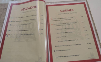 Asador Biarritz menu