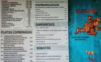 Hamburguesería Txantxiku, Sc menu