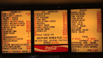 Papanani's Deli menu