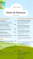 Onder De Platanen menu