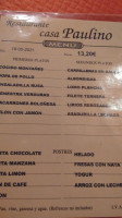 Casa Paulino menu