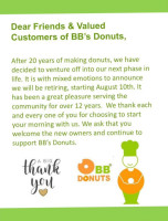 Bb's Donuts food