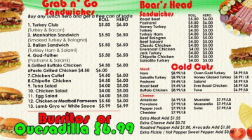 Grab Go Gourmet Deli menu