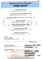 Castell De Rosanes La Garriga menu