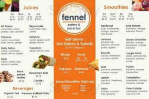 Fennel Organic Eatery menu