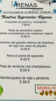 Nuevo Arenas menu