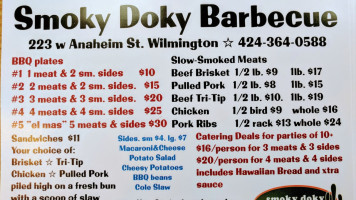 Smoky Doky Bbq menu
