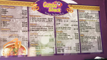 Sal's Gumbo Shack menu