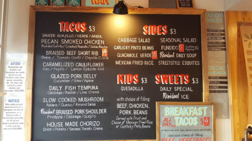 Resident Taqueria menu