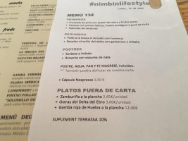 Nimbin menu