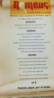Bar Restaurante Casa Gallega menu