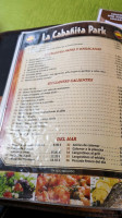 La Cabanita Park menu