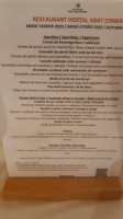 Abat Cisneros menu