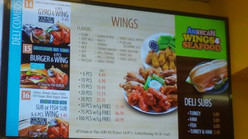 American Wings Seafood menu