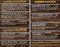 Cousin Jacks Pasty Co. menu