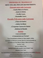 Freiduria El Trasmallo menu