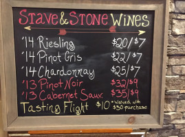 Stave Stone Winery (downtown Tasting Room) menu