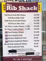 The Rib Shack menu