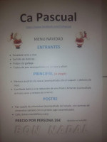 Ca Pascual menu