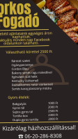 Torkos Fogado menu
