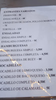 Plaia Das Lanchas menu