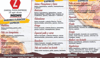 Zarzal Pizza Express menu