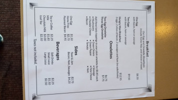 Tymes Restaurant menu