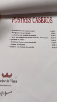 Príncipe De Viana menu