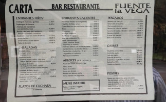 Fuente La Vega menu