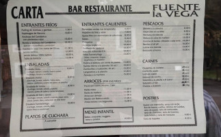 Fuente La Vega menu