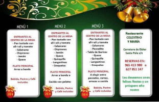Celestino Y Maria menu