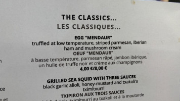 Mendaurberria menu