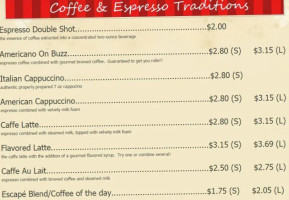 Escapé Donuts And Coffee menu